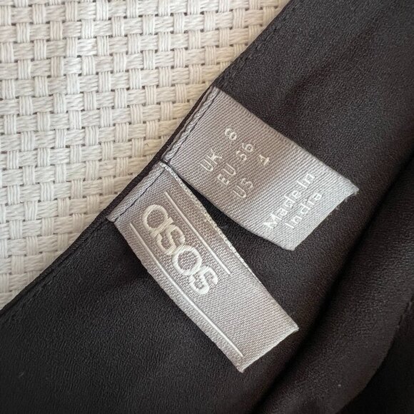 ASOS Black Adjustable Spaghetti Strap Soft Relaxed Camisole Top Size 4 - Picture 4 of 7